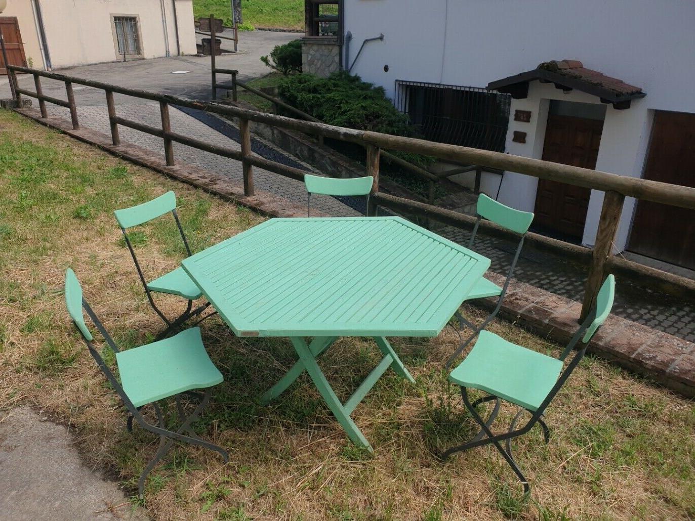 vintage unopiu tavolo e 5 sedie pieghevoli