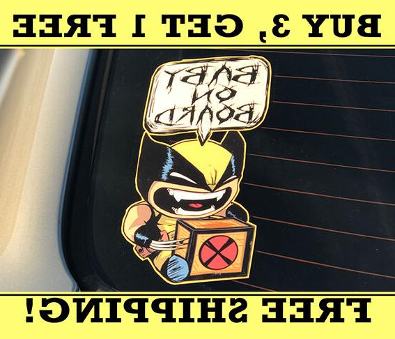 wolverine bambino su tavola bumpersticker decalcomania adesi