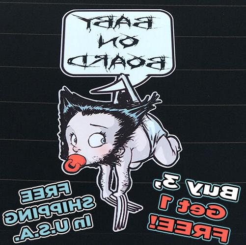 wolverine bambino su tavola bumpersticker logan adesivo