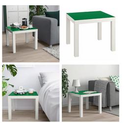 Per Bambini Cameretta Dei Tavolino Bianco/verde 55x55 Cm Nuo