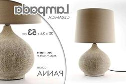 Comodino Lumetto Abat Jour Ecru Beige Ceramica Obc 725678