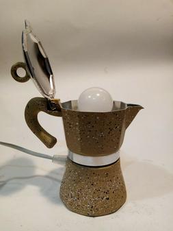 Lampada artigianale, Lampada da tavolo, Lampada caffettiera,