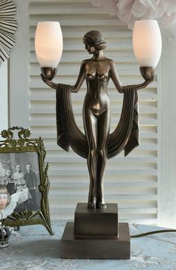Art Deco Luce Nudo Di Donna Bauhaus Vintage Comodino