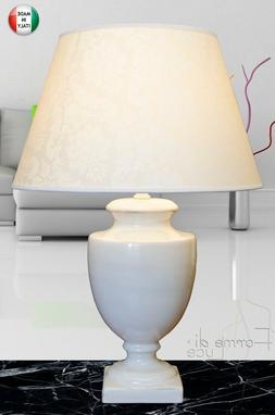 Classica In Ceramica Toscana Bianca Con Paralume Damascato