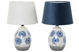 Comodino In Ceramica Decorata Con Paralume Lume Multiuso