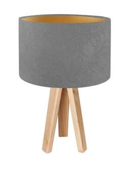 Jalua T Velours Grigio E Oro Con Treppiede In Legno H: 47cm 