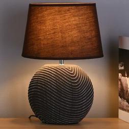 Lume Comodino Ceramica Tessuto Coffee Design Moderno Abatjou