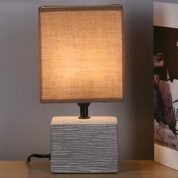 Lume Comodino Ceramica Tessuto Tortora Design Moderno Abatjo