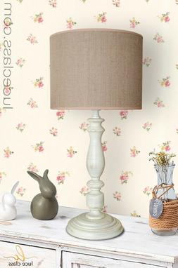 Stile Provenzale Legno Shabby Chic Bianco Panna Paralume Jut