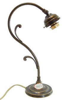 Lampada ottone brunito da tavolo,scrivania,lampade in stile 