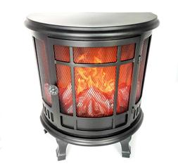 Camino Led Lanterna Nero In Plastica 30x35 Cm