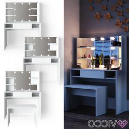 VICCO LED Toeletta da trucco DAENERYS Bianco Toilette Toelet