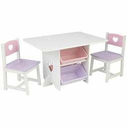 Heart Con 2 Sedie Pranzo Giochi Bambini Tavola