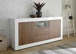 Madia moderna, 2 ante 2 cassetti in finitura Noce Dark e Bia