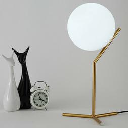 Moderno Bianco Palla di Vetro e Tripod Lusso Lampada da Tavo