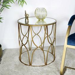 Oro Mirroring Tavolino Ornato Arte Vintage Deco Moderno Luss