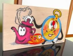 Orologio dipinto a mano tavola di legno Handmade lavoro arti