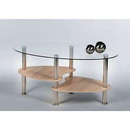 PATTY - Tavolino ovale da soggiorno in vetro temperato