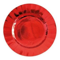 Piatti in carta rosso lucido diam cm 25 addobbo tavola  comp