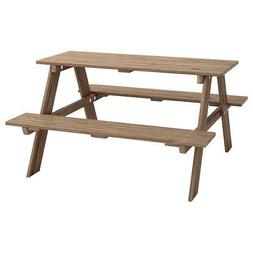 Pic-Nic per Bambini, Legno Massello, Marrone Grigio Smaltato