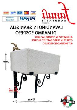 PILOZZA SOSPESA IN GRANIGLIA DI MARMO,LAVABO PER ESTERNO,LAV