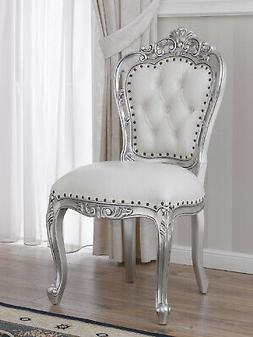 Poltrona Veronique stile Barocco Moderno sedia foglia argent