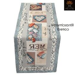 Moderno 45x90 Emily Home Tovaglia Striscia Mare Beach Stone 