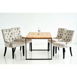 + 4 Chesterfield Gruppo Rifiniture Imbottitura Lehn Legno