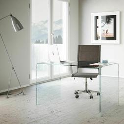 Scrittoio scrivania 100 in vetro curvo Glassy ufficio o smar