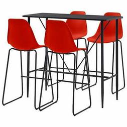 Sedie 5pz Pranzo Bar 4posti Schienale Plastica Pub Casa New 