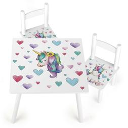 E 2 Sedie In Legno Motivo Unicorno 162j