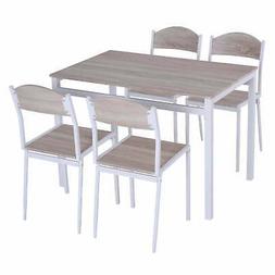 E 4 Sedie In Metallo E Mdf Bianco E Legno Benzoni