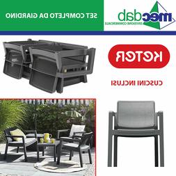 Set Salottino Da Esterno Completo Divano Sedie Tavolino e Cu