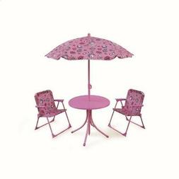 SET TAVOLINO CON OMBRELLO E DUE SEDIE BIMBO IN METALLO CON R