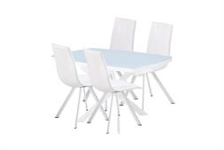 .bianco+4 Sedie Bianche Laccato-tavolo E Sedie -tavolo E Sed