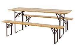 Birreria 200x60 Cm Pieghevole Da Esterno Giardino Legno Con 