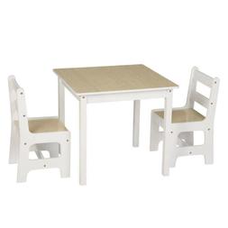 Con 2 Sedie Per Bambini Set Bianco E Rovere Et&agrave; 2-6 Anni