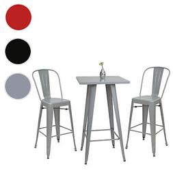 Con 2x Sedie Sgabelli Da Bar Hwc-a73 Metallo