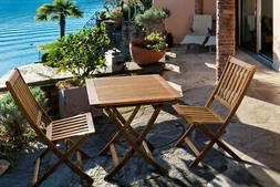 Da Giardino In Legno Acacia Pieghevole Con 2 Sedie Esterno B