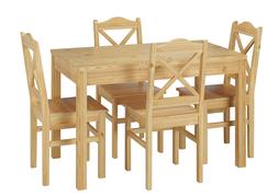 Da Pranzo In Pino Con Zampe Intagliate Lungo 4 Sedie 90.70-5