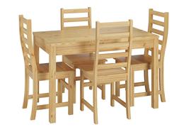 Da Pranzo Lungo Con Zampe Levigate E 4 Sedie In Pino 90.70-5