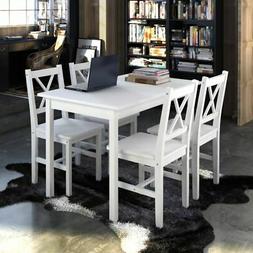 E 4 Sedie Per Sala Da Pranzo In Legno Colore Bianco