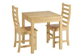 Pranzo Quadrato Zampe Con 2 Intagli E 2 Sedie In Pino 90.70-