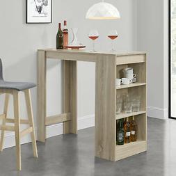 Table de Bar avec Rangement Table Bistro Haut avec 3 &Eacute;tag&egrave;