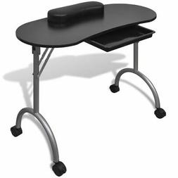 Pieghevole Per Manicure Con Ruote Nero