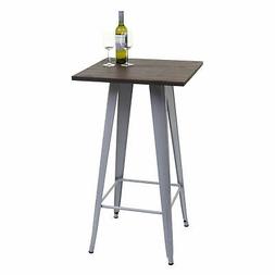 Tavolino alto bistrot industriale HWC-A73 legno metallo vern