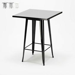 Tavolino alto per sgabelli Tolix industrial acciaio metallo 