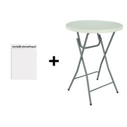 Tavolino Alto Pieghevole 80x80x110cm per eventi con fodera e