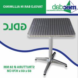 Tavolino Bar in Alluminio Per Esterno e Giardino 60 x 60 x H
