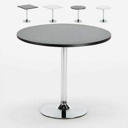 Tavolino bar rotondo quadrato nero bianco 70x70 Bistrot